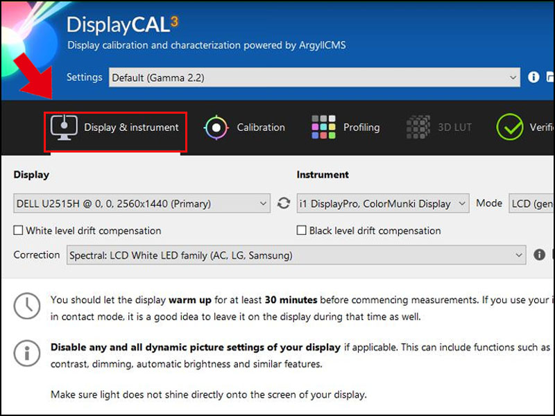 Hiệu chỉnh m&agrave;n h&igrave;nh v&agrave; c&ocirc;ng cụ
